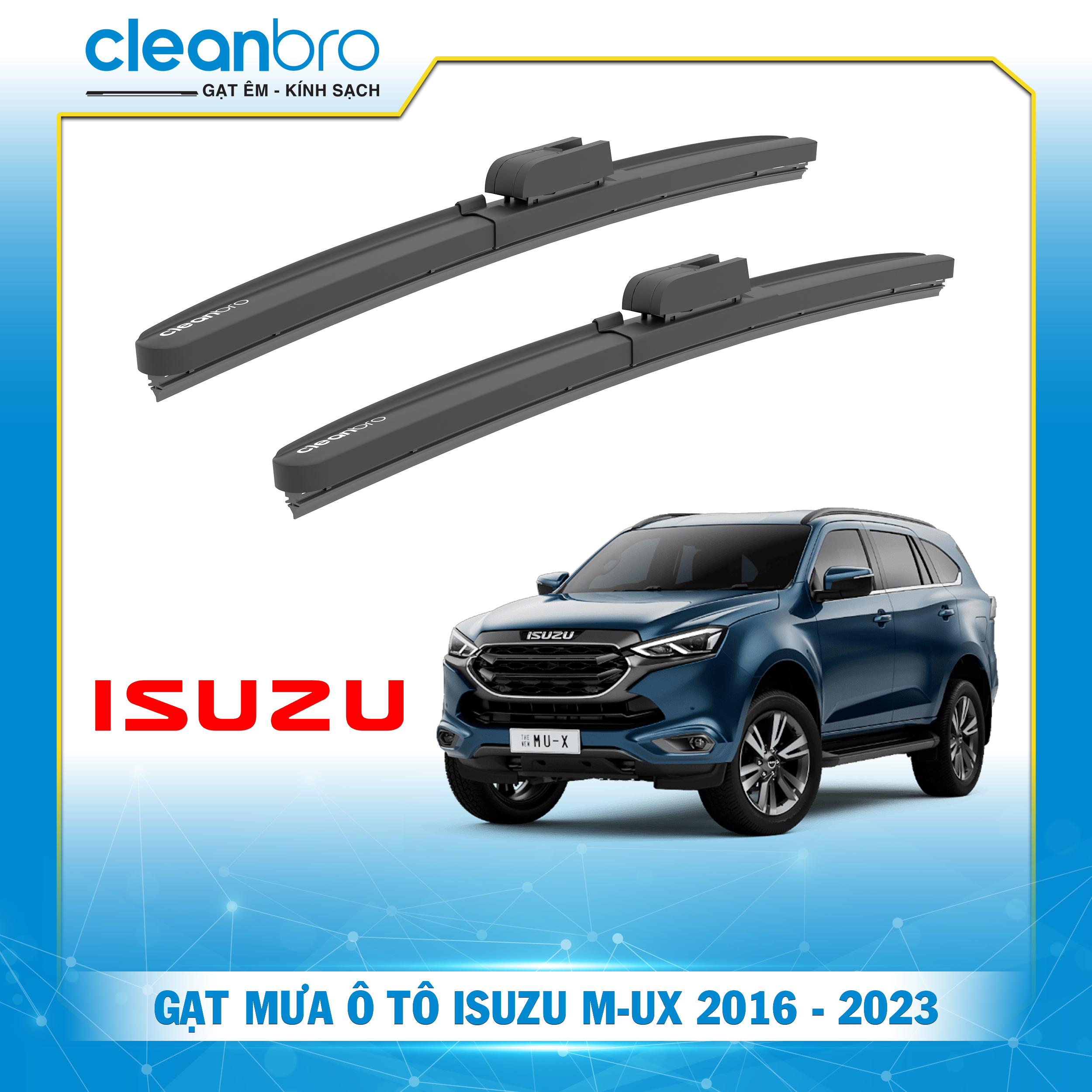 Gạt mưa ô tô hiệu ứng lá sen Isuzu MU-X [2016-2023+]